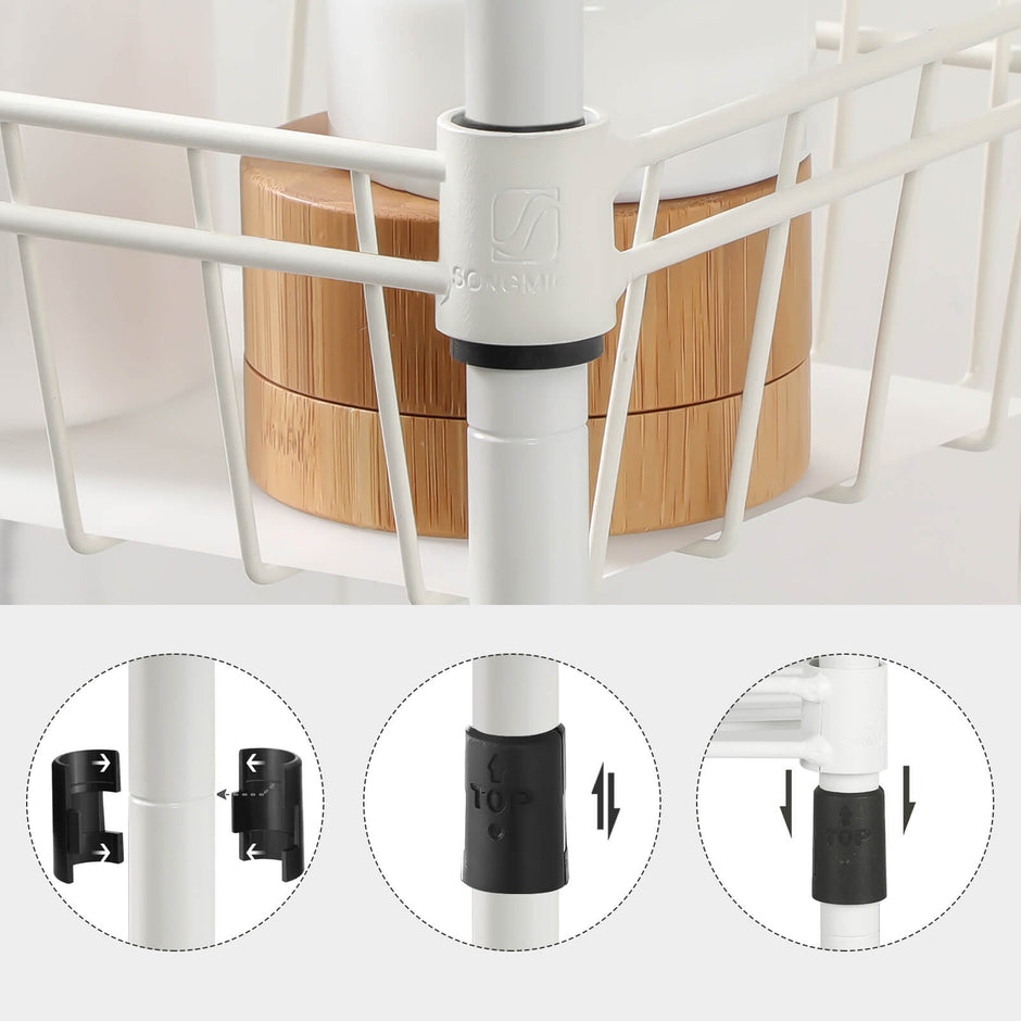 Narrow Metal Storage Cart – Silver – 4-Tier – Rolling Trolley for Small Spaces