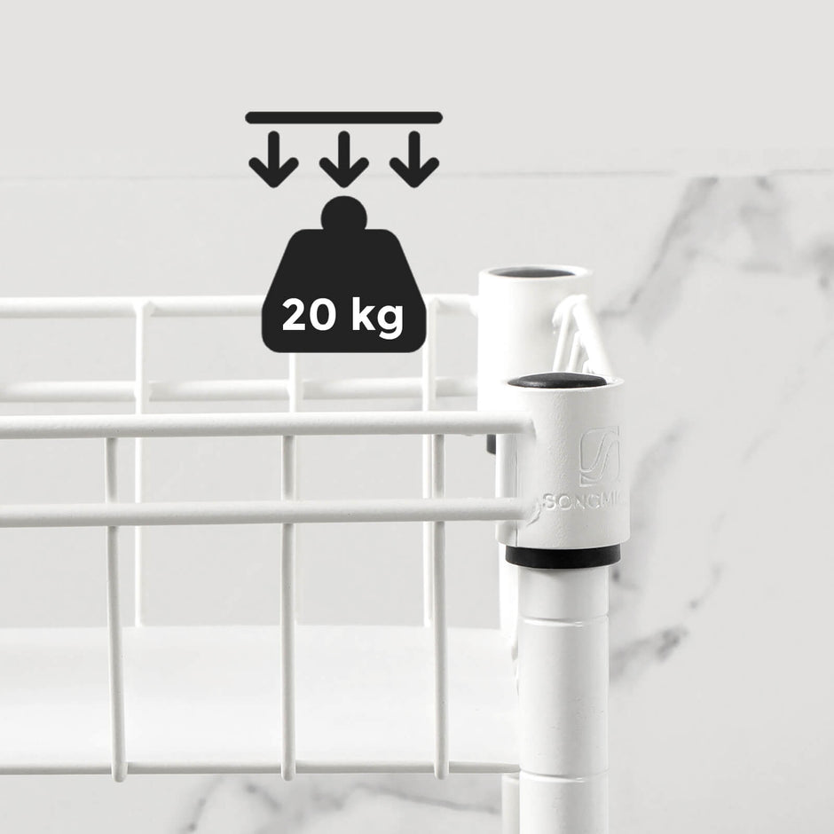 Narrow Metal Storage Cart – Silver – 4-Tier – Rolling Trolley for Small Spaces