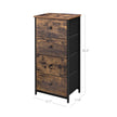 Drawer Storage Unit – Fabric – Light Grey and White – Slim Design with Metal Frame