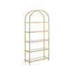 Ladder Shelving Unit – Glass – Gold – 5-Tier Design