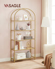 Ladder Shelving Unit – Glass – Gold – 5-Tier Design