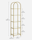 5-Tier Arched Shelf – Tempered Glass & Steel – Metallic Gold – Multi-Room Versatility