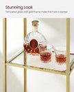 5-Tier Arched Shelf – Tempered Glass & Steel – Metallic Gold – Multi-Room Versatility