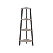 4-Tier Corner Shelf – MDF and Metal – Rustic Brown – Industrial Design Organizer