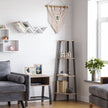 4-Tier Corner Shelf – MDF and Metal – Rustic Brown – Industrial Design Organizer