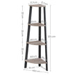 4-Tier Corner Shelf – MDF and Metal – Rustic Brown – Industrial Design Organizer