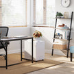 4-Tier Bookshelf – Steel – Greige and Black – Industrial Design with Wall Mount Capability