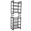 Stackable 4-Tier Shoe Organiser – Metal Mesh – Black – Compact Large Capacity for 16-24 Pairs