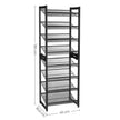 Stackable 4-Tier Shoe Organiser – Metal Mesh – Black – Compact Large Capacity for 16-24 Pairs