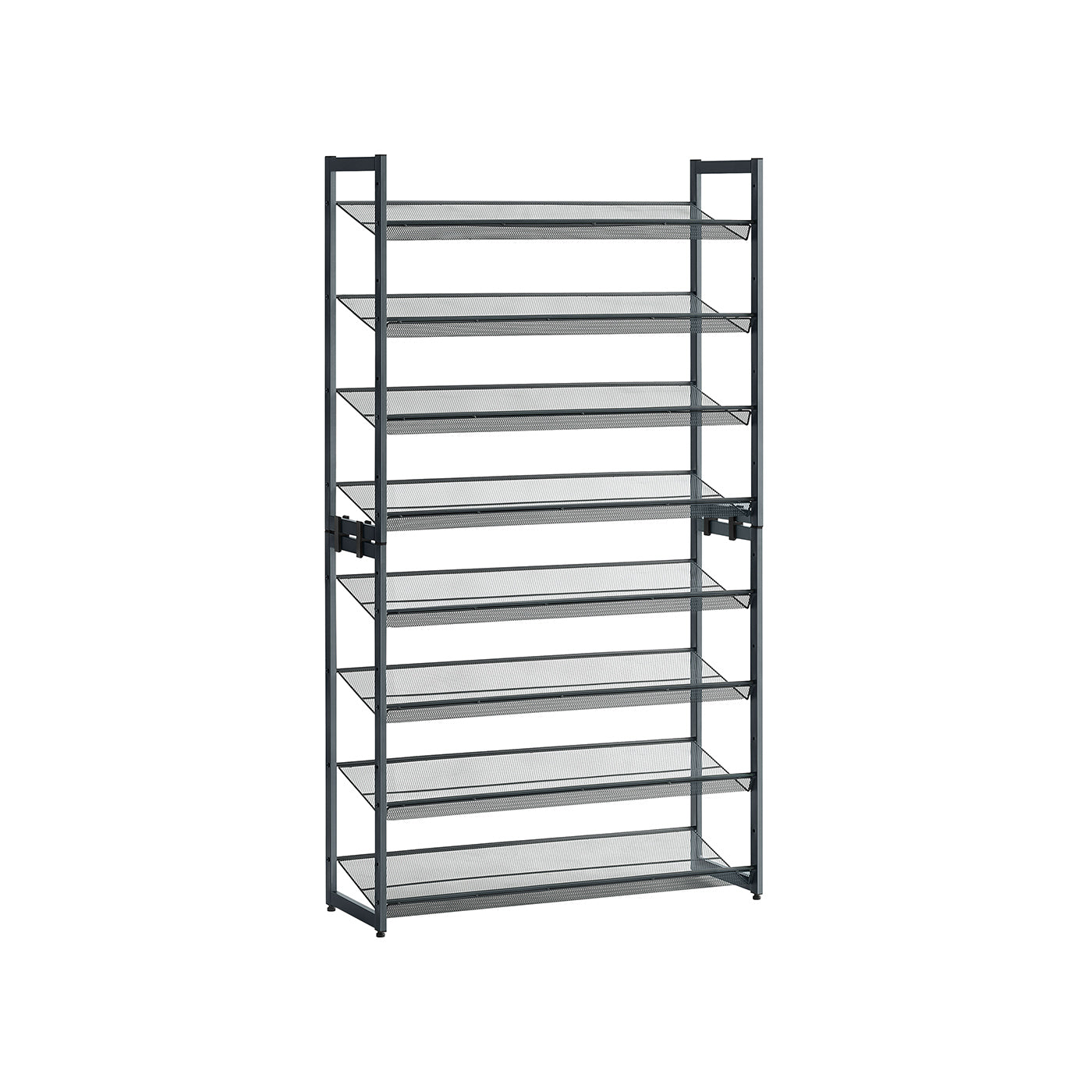 Stackable Shoe Rack Set – Metal Mesh – Black – 12-Tier Capacity for 48-60 Pairs of Shoes