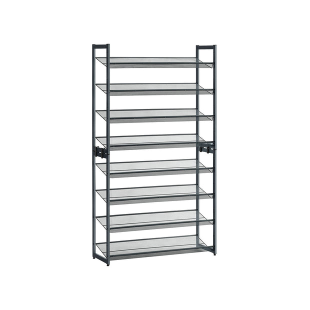 Stackable Shoe Rack Set – Metal Mesh – Black – 12-Tier Capacity for 48-60 Pairs of Shoes