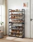 Stackable Shoe Rack Set – Metal Mesh – Black – 12-Tier Capacity for 48-60 Pairs of Shoes