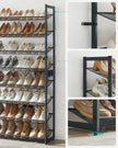 Stackable Shoe Rack Set – Metal Mesh – Black – 12-Tier Capacity for 48-60 Pairs of Shoes