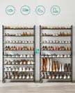 Stackable Shoe Rack Set – Metal Mesh – Black – 12-Tier Capacity for 48-60 Pairs of Shoes