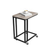 End Table – Steel Frame – Light Ivory and Black – Easy Assembly, Industrial Style