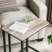 End Table – Steel Frame – Light Ivory and Black – Easy Assembly, Industrial Style