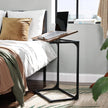 Sofa Side Table – Steel – Rustic Brown and Black – Tilting Top, Heavy Duty