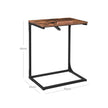 Sofa Side Table – Steel – Rustic Brown and Black – Tilting Top, Heavy Duty