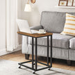 End Table – Metal Frame – Rustic Brown – Rolling Castors, Easy Assembly