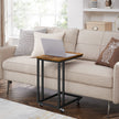 End Table – Metal Frame – Rustic Brown – Rolling Castors, Easy Assembly