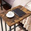End Table – Metal Frame – Rustic Brown – Rolling Castors, Easy Assembly