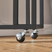 End Table – Metal Frame – Rustic Brown – Rolling Castors, Easy Assembly