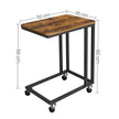 End Table – Metal Frame – Rustic Brown – Rolling Castors, Easy Assembly