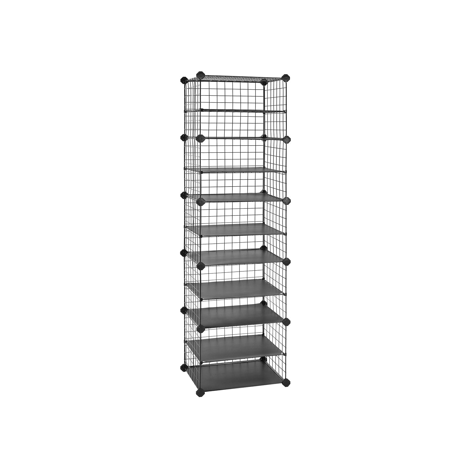 Shoe Storage Organizer – Metal Wire – Black – 10-Tier, Stackable Design, Holds 20 Pairs