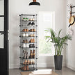 Shoe Storage Organizer – Metal Wire – Black – 10-Tier, Stackable Design, Holds 20 Pairs
