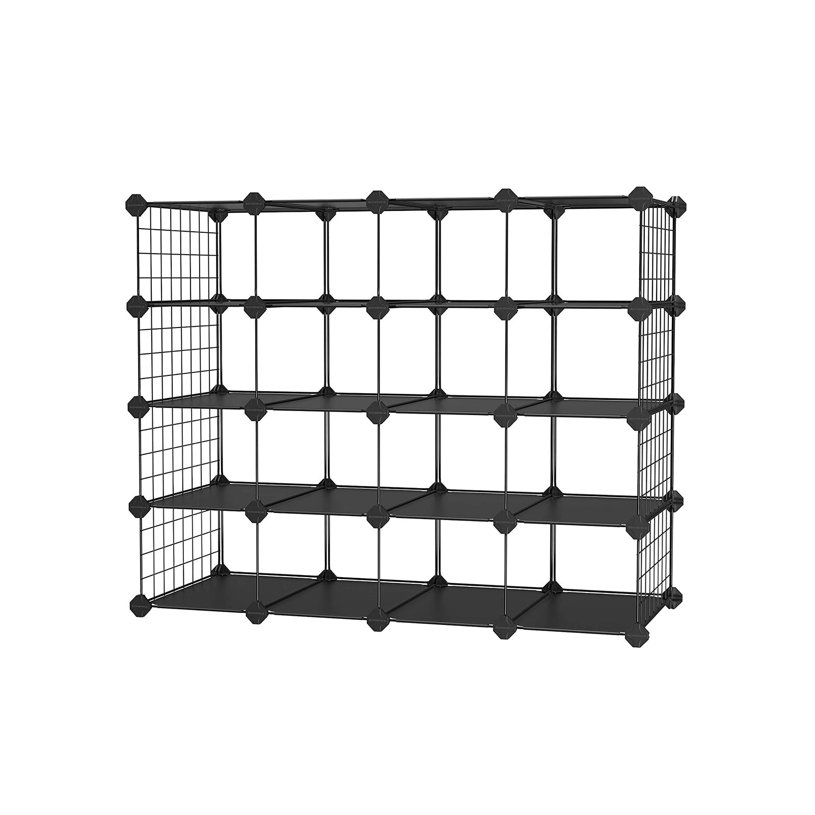 Shoe Storage Unit – Plastic and Metal – Black – 4-Tier Design