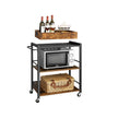 Kitchen Cart – Steel – Rustic Brown – With Removable Tray and Universal Castors