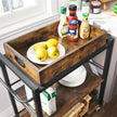 Kitchen Cart – Steel – Rustic Brown – With Removable Tray and Universal Castors