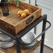 Kitchen Cart – Steel – Rustic Brown – With Removable Tray and Universal Castors