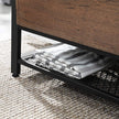 Shoe Storage Bench – Steel – Hazelnut Brown and Black – Padded Seat with Shoe Shelf, Industrial Style, 120 kg Capacity