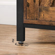 Storage Cabinet – Engineered Wood – Rustic Brown and Black – Barn Doors with Cupboard and Shelves