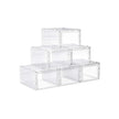 Stackable Shoe Storage Boxes – Plastic – Ink Black – Set of 6 with Clear Doors