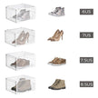 Shoe Storage Organisers – Plastic – White – Stackable with Clear Doors, Set of 6