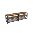 TV Stand – Steel – Rustic Brown and Black – 3-Tier Industrial Style
