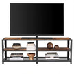 TV Stand – Steel – Rustic Brown and Black – 3-Tier Industrial Style
