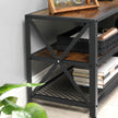 TV Stand – Steel – Rustic Brown and Black – 3-Tier Industrial Style