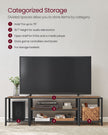 3-Tier TV Cabinet – Wood – Industrial Style – Open Shelves for TVs up to 75 Inches