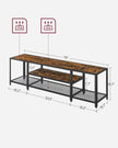 3-Tier TV Cabinet – Wood – Industrial Style – Open Shelves for TVs up to 75 Inches
