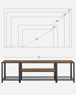 3-Tier TV Cabinet – Wood – Industrial Style – Open Shelves for TVs up to 75 Inches