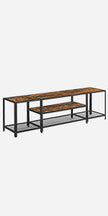 3-Tier TV Cabinet – Wood – Industrial Style – Open Shelves for TVs up to 75 Inches