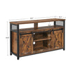 TV Stand – Rustic Brown and Black – Sliding Barn Doors – Adjustable Shelves