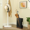 Umbrella Holder – Steel – Black – Hollow-Out Design with Hooks and Water Tray