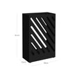 Umbrella Holder – Steel – Black – Hollow-Out Design with Hooks and Water Tray