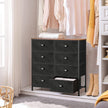Dresser Unit – Fabric – Rustic Brown and Black – 8 Drawer Storage Cabinet