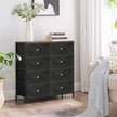 Dresser Unit – Fabric – Rustic Brown and Black – 8 Drawer Storage Cabinet