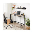 Computer Desk – Steel – Hazelnut Brown and Black – Industrial Design, Simple Assembly
